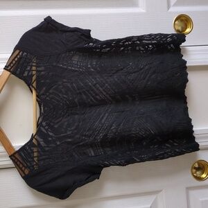 Black Lace/Mesh Top